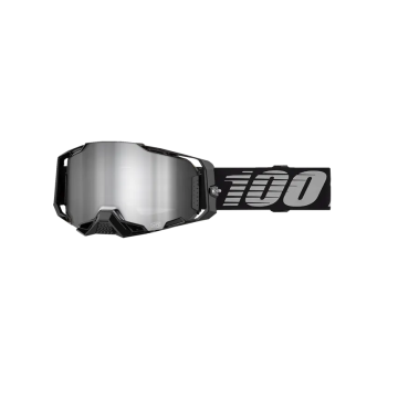 100% Armega Brille Schwarz Silber verspiegelt