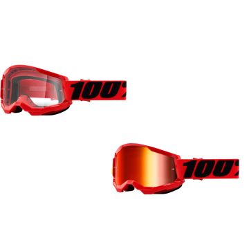100% Strata 2 Brille Red Klar / Rot verspiegelt