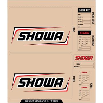 DCOR Gabel + Federbein Aufkleber Showa Schwarz