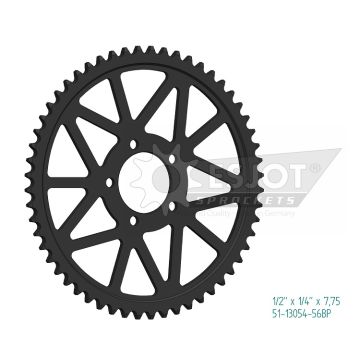 Esjot Aluminium Kettenrad Surron LBX/L1E/YOUTH 58 Zähne Schwarz