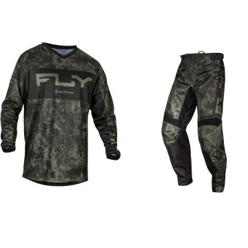 Fly F-16 Combo Kriptec Jersey + Hose Moose Grau Schwarz 36 / 34 / XL / L
