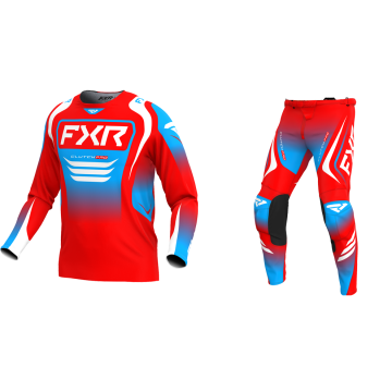 FXR Podium Combo (Hose + Shirt) Rot Weiß Cyan 2025