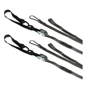 RFX Spanngurte mit Schlaufe und Karabinerhaken Schwarz