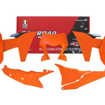 Rtech Full Plastik Kit mit Lampenmaske Orange für KTM EXC, EXC-F TBI 250, 300, 350, 450, 500 2024-2025