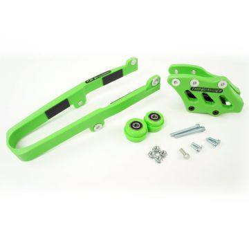 TMD Teflon Schwingenschleifer/Kettenführung Set Grün Kawasaki KXF 450 2016-2018 / 250 2017-2020