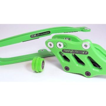 TMD Teflon Schwingenschleifer/Kettenführung Set Grün Kawasaki KXF 450 2019-2023 / 250 2021-2024