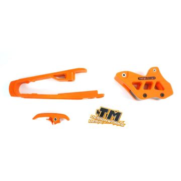 TMD Teflon Schwingenschleifer/Kettenführung Set Orange KTM SX, SXF 125, 250, 350, 450 2016-