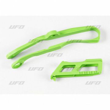 UFO Kettenführung + Schwingenschleifer Grün Kawasaki KXF 250 2017-2018 / KXF 450 2016-2018