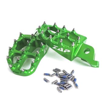 Zap E-Peg Fußrasten Grün Kawasaki KXF 250, 450 2007-